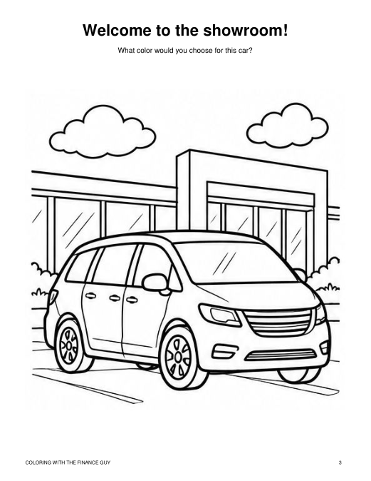 Showroom car coloring page