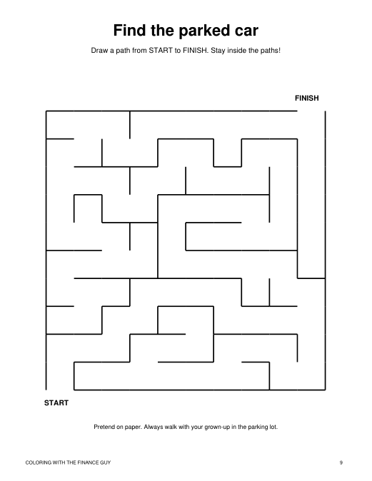 Find the parked car maze activity